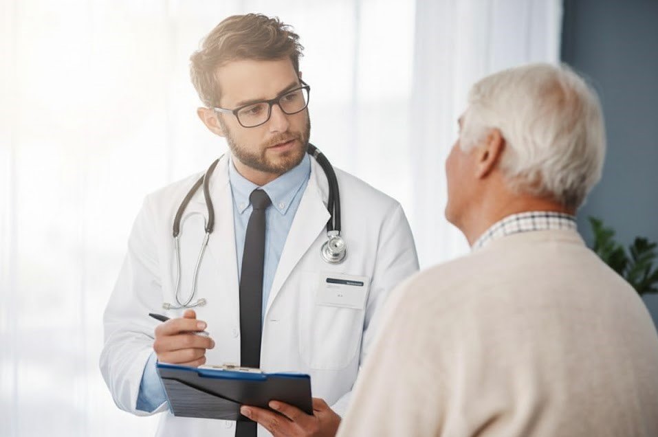 Doctor consulting patient